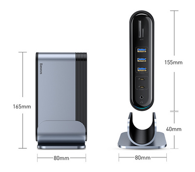 Hub USB-C 16 en 1 Multifunción Profesional con Fuente de Poder - Image 2