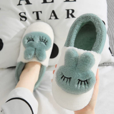 Pantuflas Conejo de Dibujos Animados para Casa - Cómodas Sandalias Deslizantes para Mujer