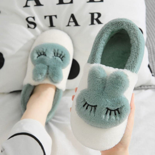 Pantuflas Conejo de Dibujos Animados para Casa - Cómodas Sandalias Deslizantes para Mujer