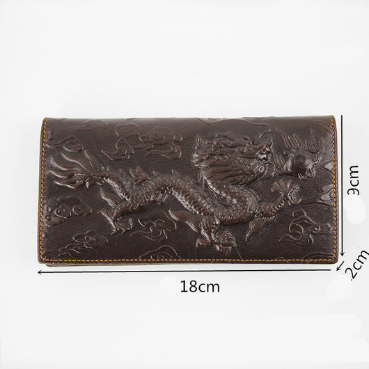 Billetera Vintage de Cuero para Hombre con Dragón Tridimensional - Image 5