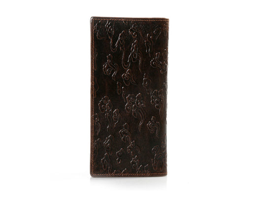 Billetera Vintage de Cuero para Hombre con Dragón Tridimensional