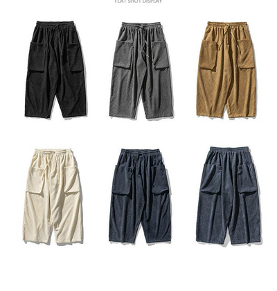 Pantalones Pana Rectos Anchos Holgados para Hombre - Image 13