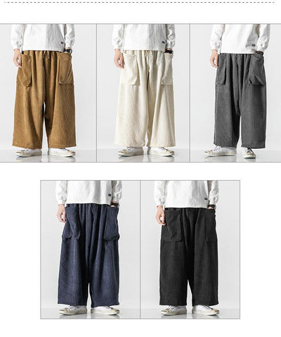 Pantalones Pana Rectos Anchos Holgados para Hombre - Image 12