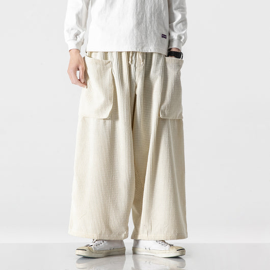 Pantalones Pana Rectos Anchos Holgados para Hombre - Image 23