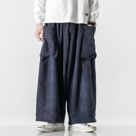 Pantalones Pana Rectos Anchos Holgados para Hombre - Image 22