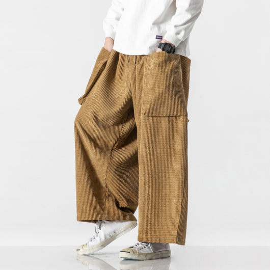 Pantalones Pana Rectos Anchos Holgados para Hombre - Image 3