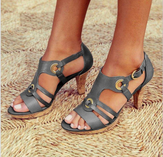Sandalias de Tacón Grueso para Mujer - Modelo Importación Talla Grande - Image 4