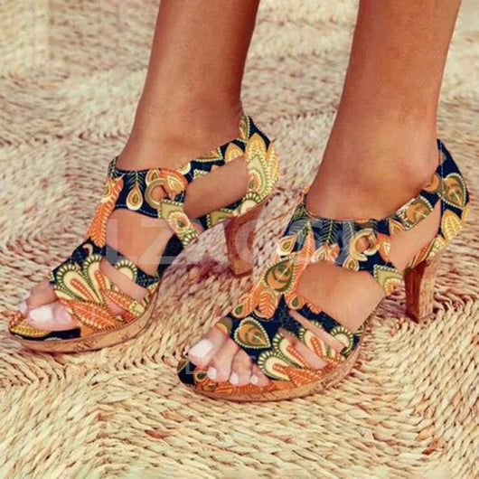 Sandalias de Tacón Grueso para Mujer - Modelo Importación Talla Grande - Image 5