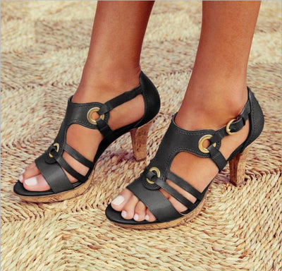 Sandalias de Tacón Grueso para Mujer - Modelo Importación Talla Grande - Image 6