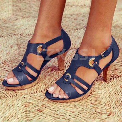 Sandalias de Tacón Grueso para Mujer - Modelo Importación Talla Grande - Image 7