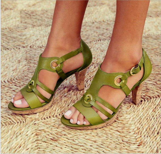 Sandalias de Tacón Grueso para Mujer - Modelo Importación Talla Grande - Image 8