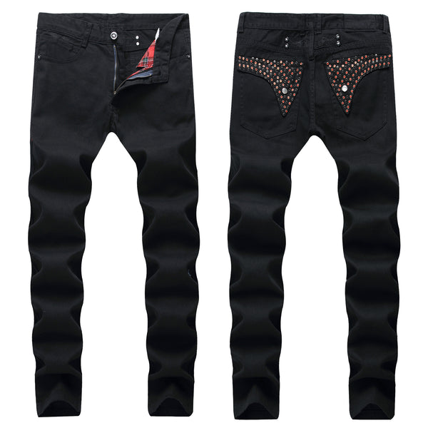 Jeans Slim Fit Negro Clásico para Hombre - Corte Recto Moderno