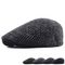 Boina Tejida de Color Liso para Hombre - Invierno Acolchada