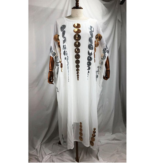 Vestido Africano Elegante de Dos Piezas en Chifón con Mangas Largas