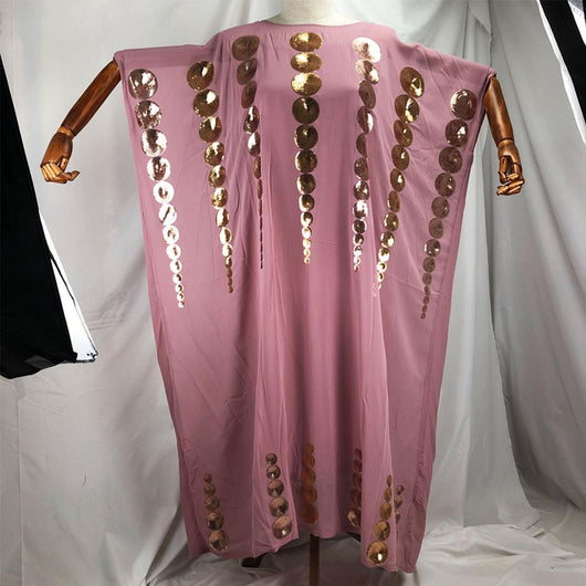 Vestido Africano Elegante de Dos Piezas en Chifón con Mangas Largas - Image 3