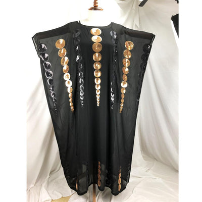 Vestido Africano Elegante de Dos Piezas en Chifón con Mangas Largas - Image 4