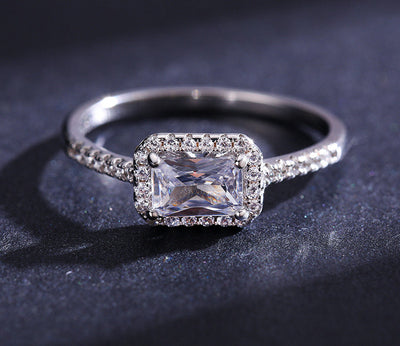 Anillo de Lujo Rectangular con Circones Incrustados para Mujer - Estilo Europeo - Image 10