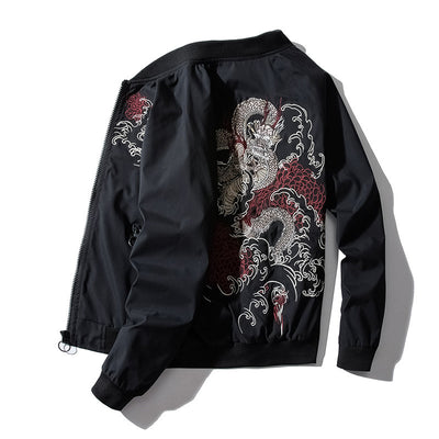 Chaqueta Bomber Piloto MA-1 Bordada para Hombre - Estilo Urbano Ligero - Image 7