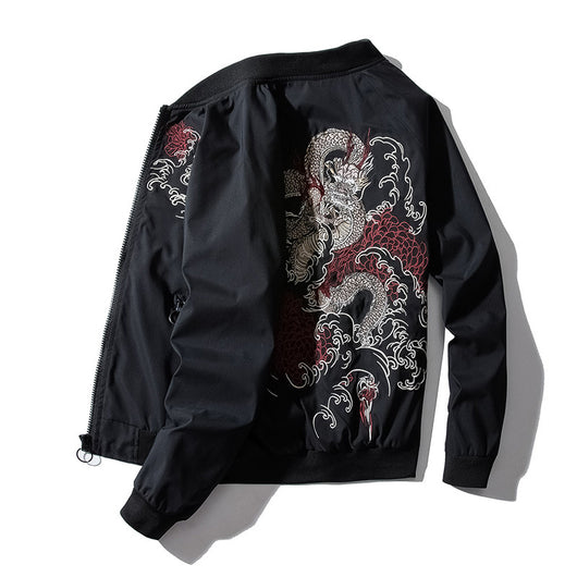 Chaqueta Bomber Piloto MA-1 Bordada para Hombre - Estilo Urbano Ligero - Image 7