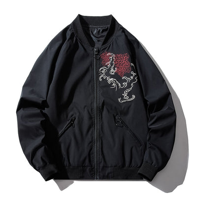 Chaqueta Bomber Piloto MA-1 Bordada para Hombre - Estilo Urbano Ligero - Image 11