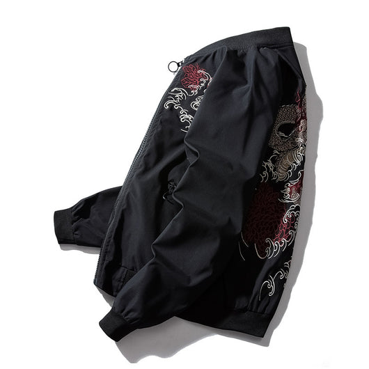 Chaqueta Bomber Piloto MA-1 Bordada para Hombre - Estilo Urbano Ligero - Image 5