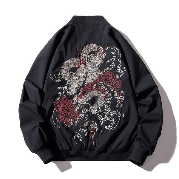 Chaqueta Bomber Piloto MA-1 Bordada para Hombre - Estilo Urbano Ligero
