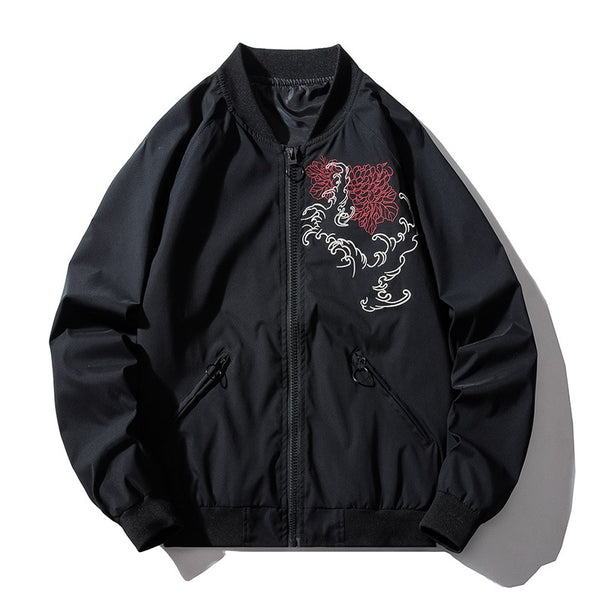 Chaqueta Bomber Piloto MA-1 Bordada para Hombre - Estilo Urbano Ligero