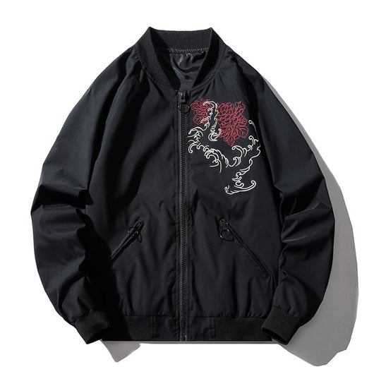 Chaqueta Bomber Piloto MA-1 Bordada para Hombre - Estilo Urbano Ligero - Image 2