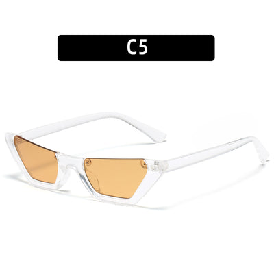 Retro cat-eye sunglasses with a brown leopard print plastic frame and brown lenses, shown on a white background. - Image 6