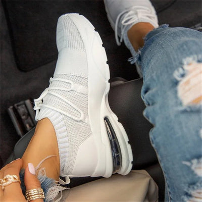 Zapatos Casuales Talla Grande para Mujer con Suela Gruesa y Tejido Volador - Image 9