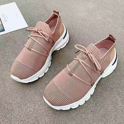 Zapatos Casuales Talla Grande para Mujer con Suela Gruesa y Tejido Volador - Image 5