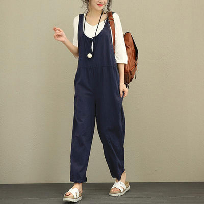 Pantalones Peto Mujer Talla Grande - Estilo Casual Holgado - Image 14