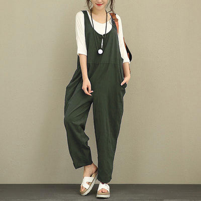 Pantalones Peto Mujer Talla Grande - Estilo Casual Holgado - Image 11