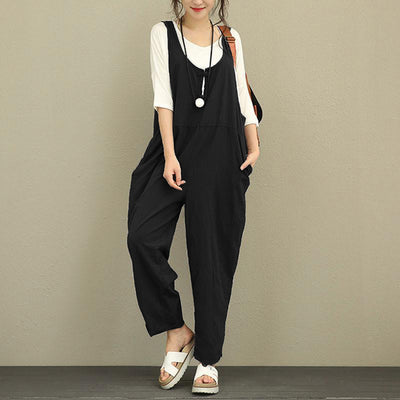 Pantalones Peto Mujer Talla Grande - Estilo Casual Holgado - Image 3