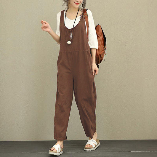 Pantalones Peto Mujer Talla Grande - Estilo Casual Holgado - Image 6
