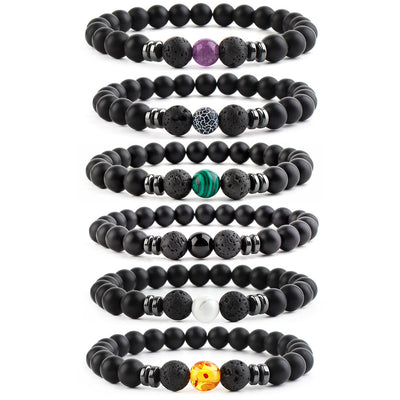 Pulsera de Chakras con Cuentas de Piedra 8mm para Yoga y Meditación