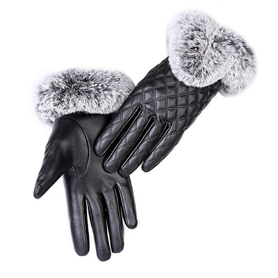 Guantes de Invierno con Pompón de Piel Sintética y Pantalla Táctil - Image 3