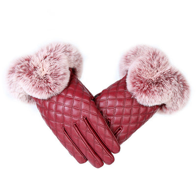 Guantes de Invierno con Pompón de Piel Sintética y Pantalla Táctil - Image 2