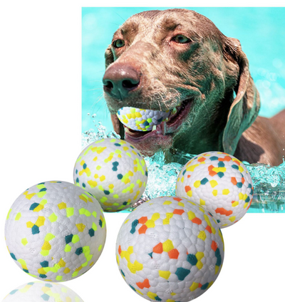 White, yellow, and blue-green textured E-TPU dog molar ball for interactive training and biting. - Image 10