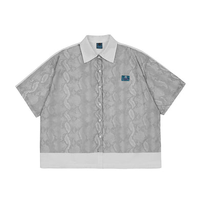 Camisa Suelta Manga Corta con Estampado de Pitón - Image 8