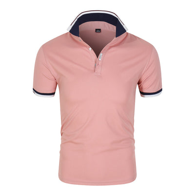 Polo Manga Corta Hombre Color Sólido con Cuello - Image 12