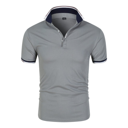Polo Manga Corta Hombre Color Sólido con Cuello - Image 13