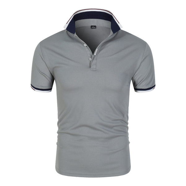 Polo Manga Corta Hombre Color Sólido con Cuello