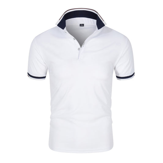 Polo Manga Corta Hombre Color Sólido con Cuello