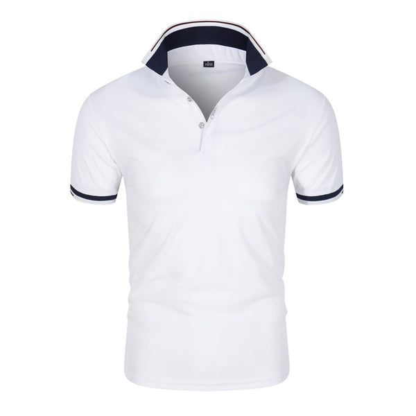 Polo Manga Corta Hombre Color Sólido con Cuello