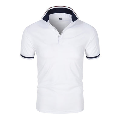 Polo Manga Corta Hombre Color Sólido con Cuello