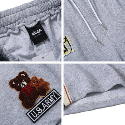 Shorts Casuales con Detalles de Oso y Costuras en Contraste - Image 13