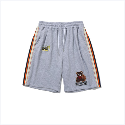 Shorts Casuales con Detalles de Oso y Costuras en Contraste - Image 2