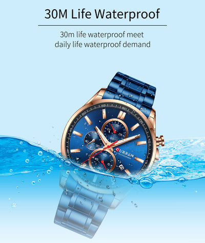 Reloj de Hombre Deportivo Acuático con Calendario y Correa de Acero - Image 6