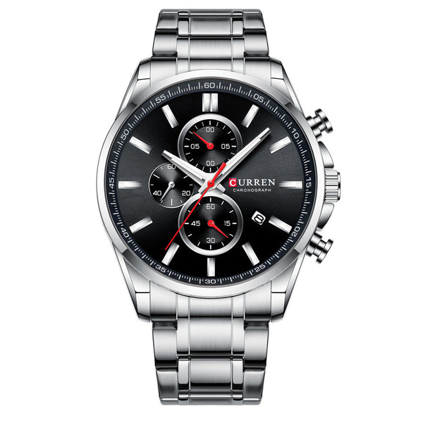 Reloj de Hombre Deportivo Acuático con Calendario y Correa de Acero